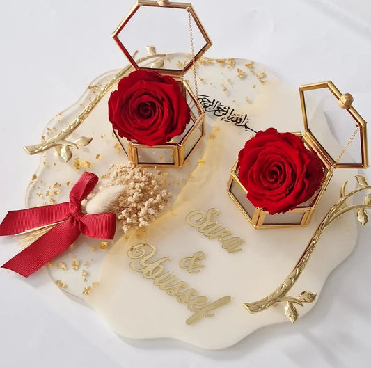 Bandeja para anillos de boda de Sara