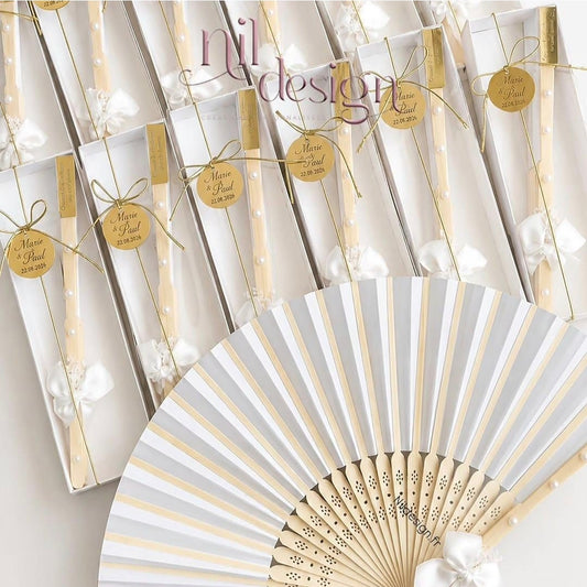 Éventail personnalisé avec boîte cadeau