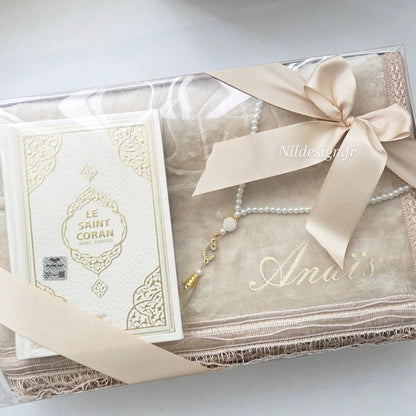 Coffret tapis de prière très épais avec Coran